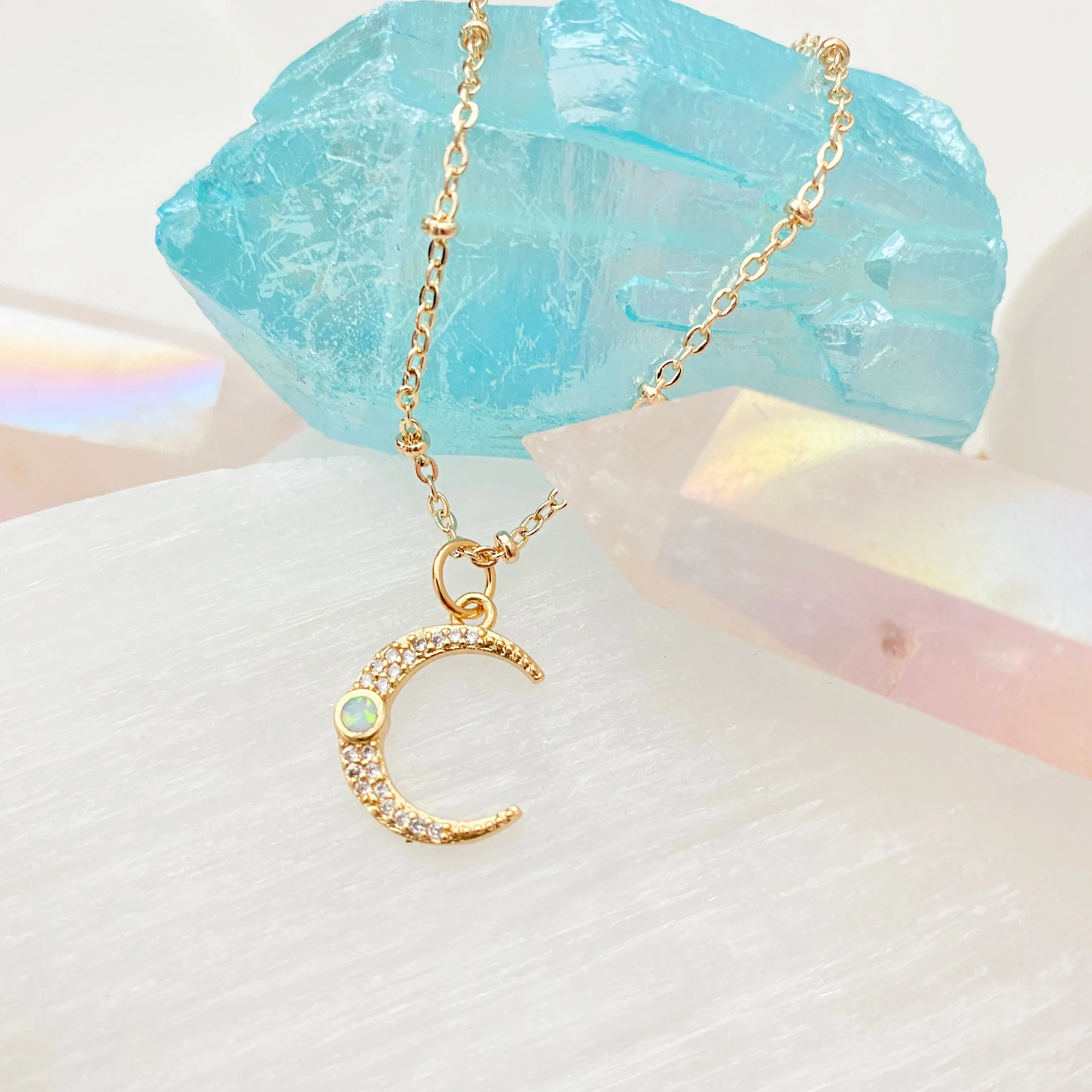 Moonstone Moon Beam Necklace