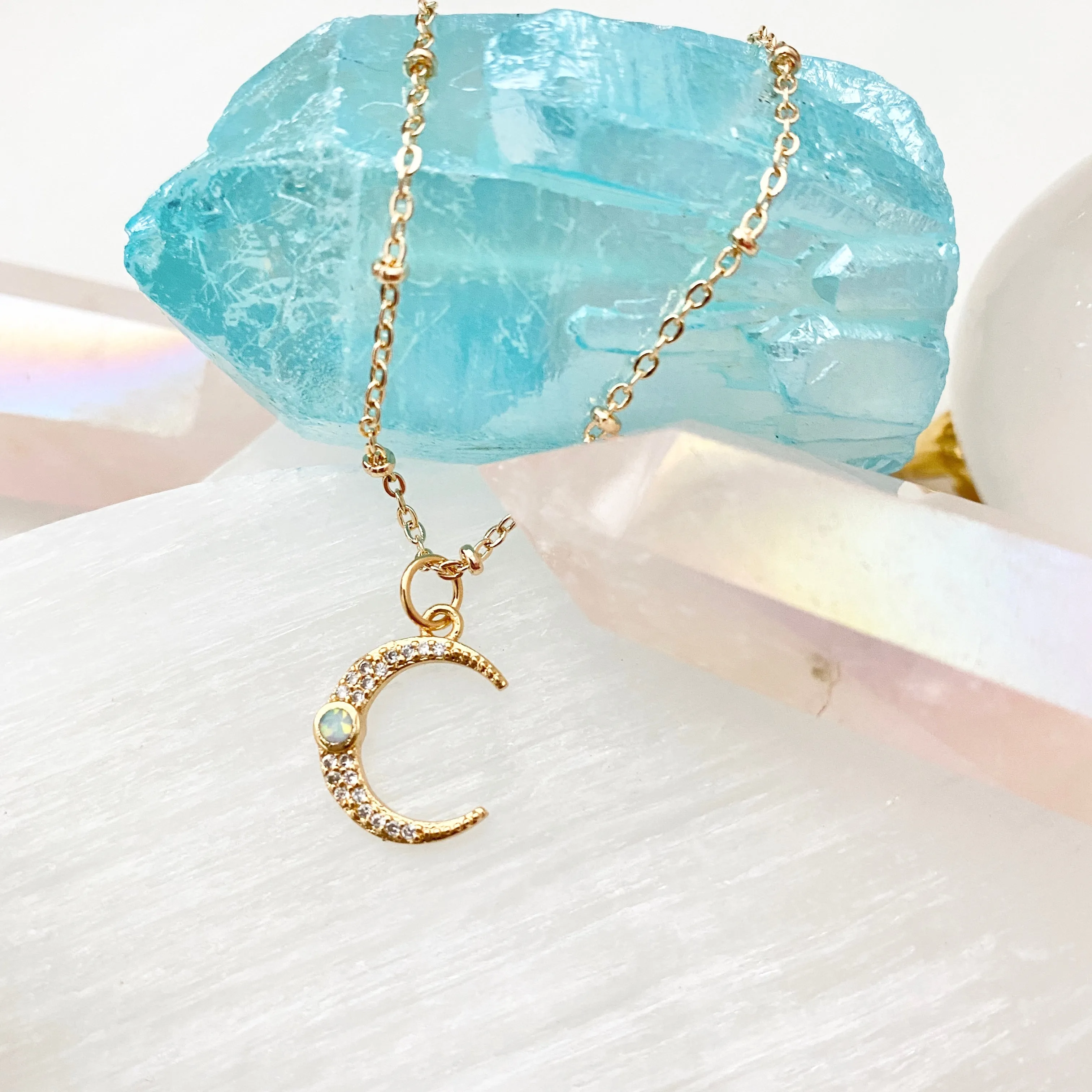 Moonstone Moon Beam Necklace