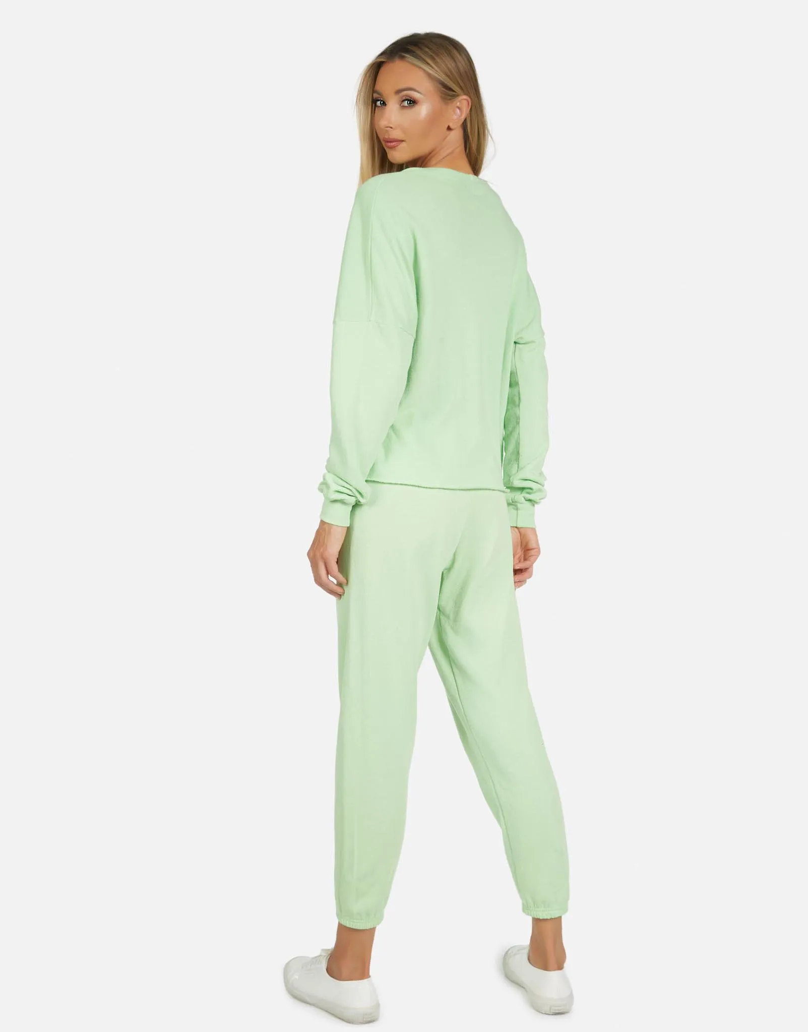 Nate LE Neon Green Crop Sweatpant