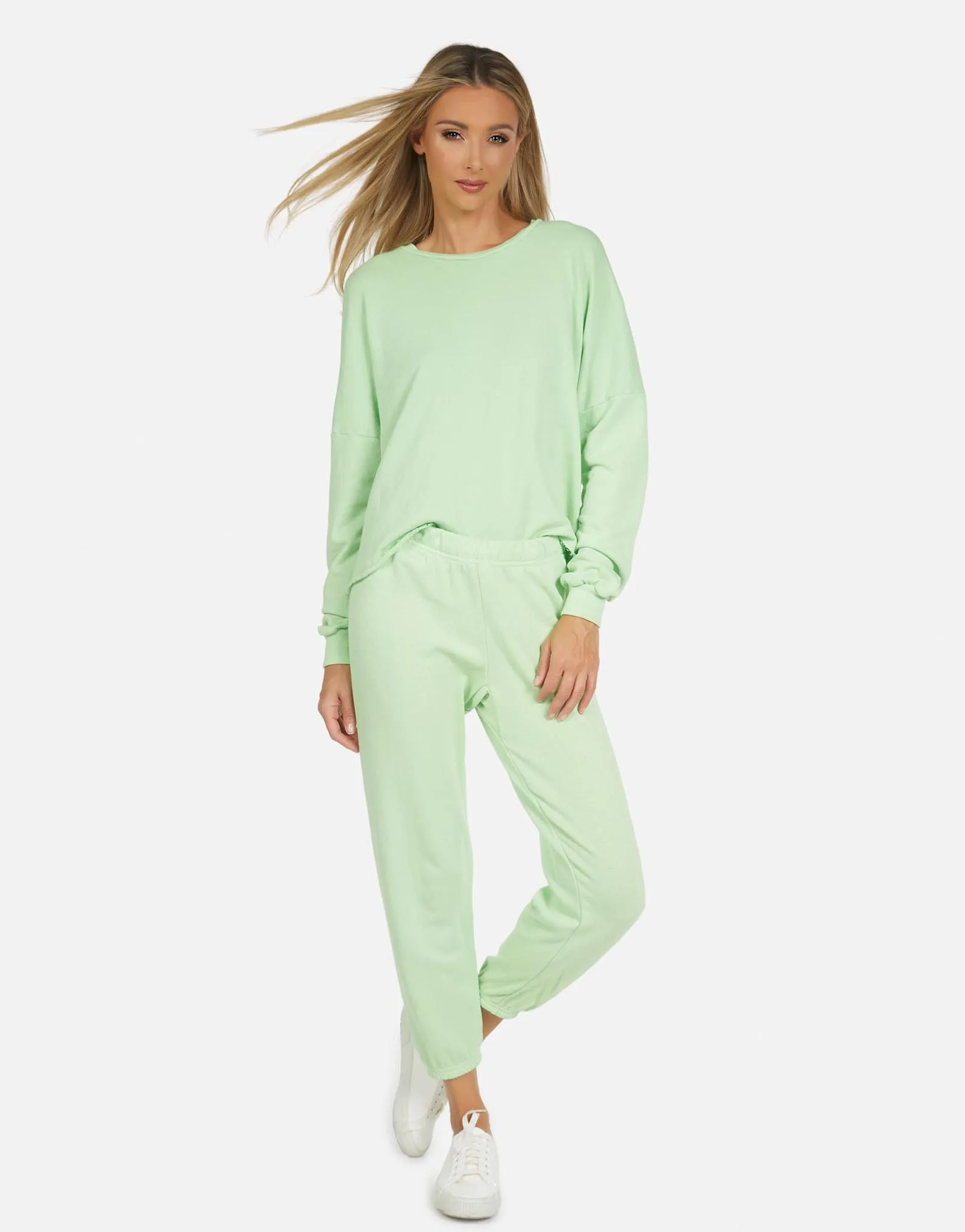 Nate LE Neon Green Crop Sweatpant