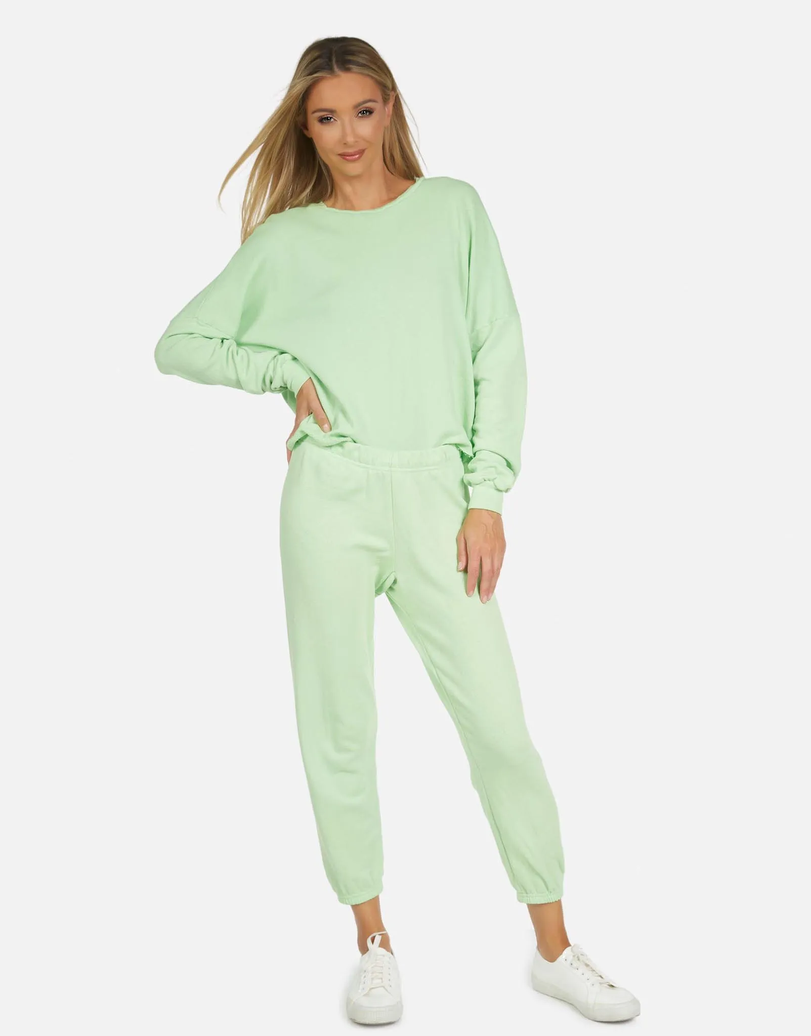 Nate LE Neon Green Crop Sweatpant