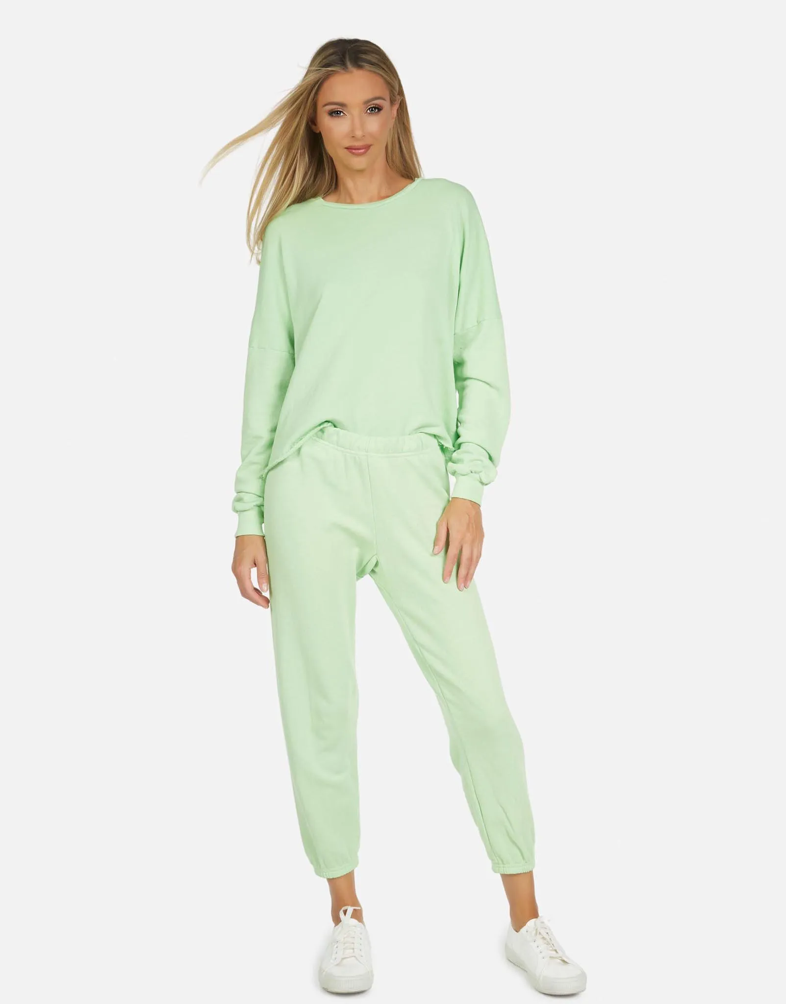 Nate LE Neon Green Crop Sweatpant