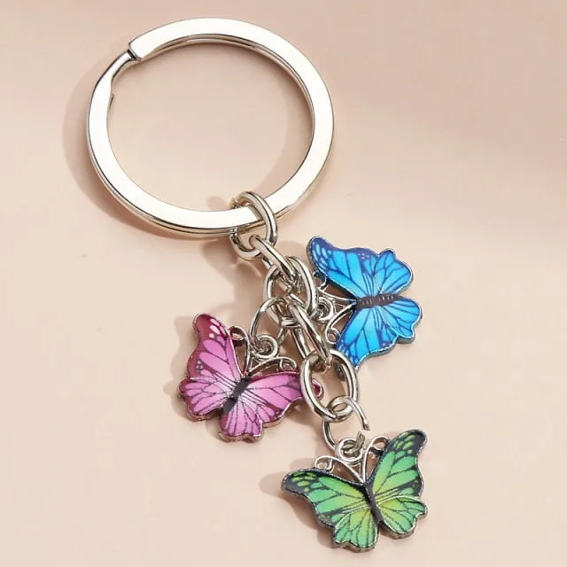 New Colorful Enamel Butterfly Keychain