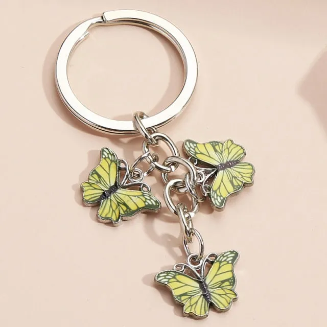 New Colorful Enamel Butterfly Keychain