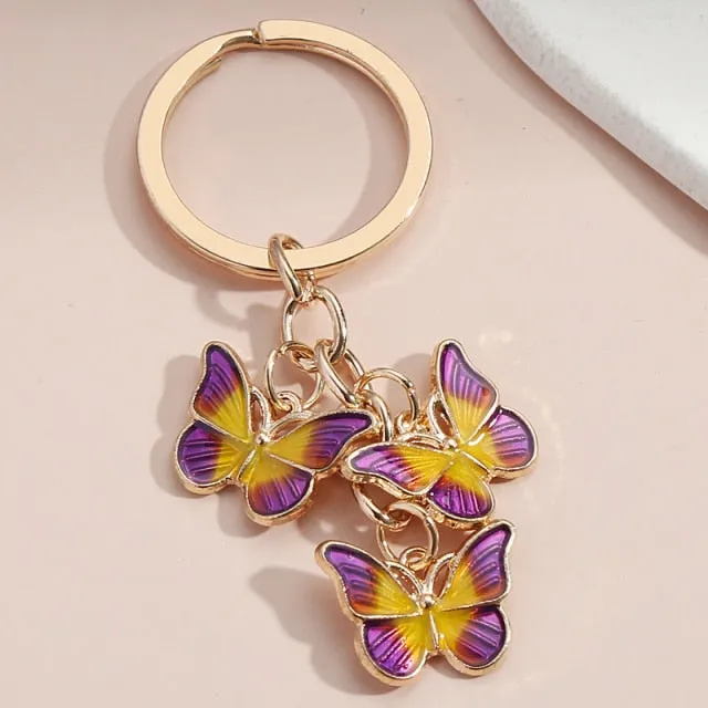 New Colorful Enamel Butterfly Keychain