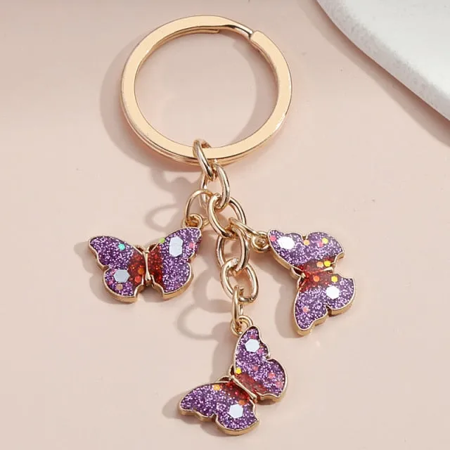 New Colorful Enamel Butterfly Keychain