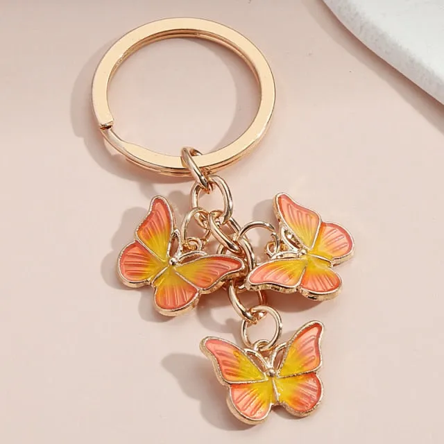 New Colorful Enamel Butterfly Keychain
