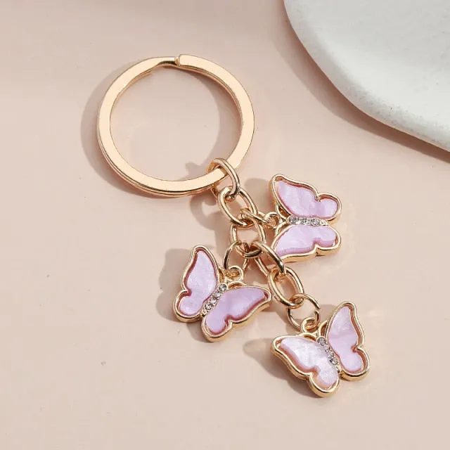 New Colorful Enamel Butterfly Keychain
