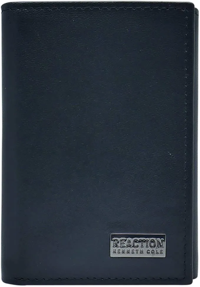 New in box! Kenneth Cole REACTION Men's Rfid Blocking Extra Capacity Trifold Security Wallet, Black!