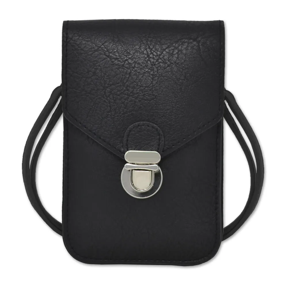 New in Package! As Seen on TV, RFID Blocking Black Vegan Leather Crossbody Touchscreen Purse! Talk, Scroll, Scan or Text! Also holds keys, cash, cards & more! Retails $60 