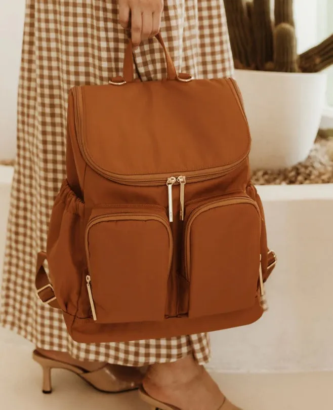 Nylon Changing Backpack-OCHRE