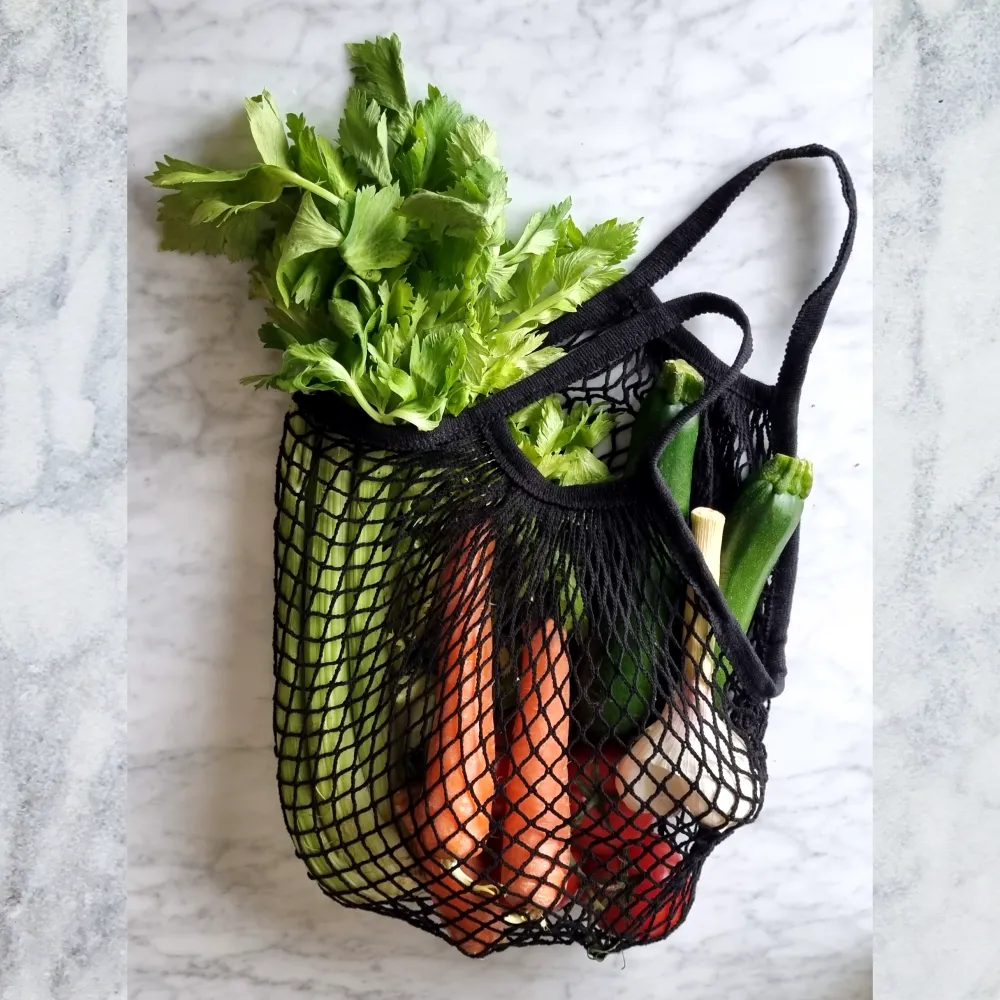 Organic Cotton - Grocery Shopping Mesh Bag - Black