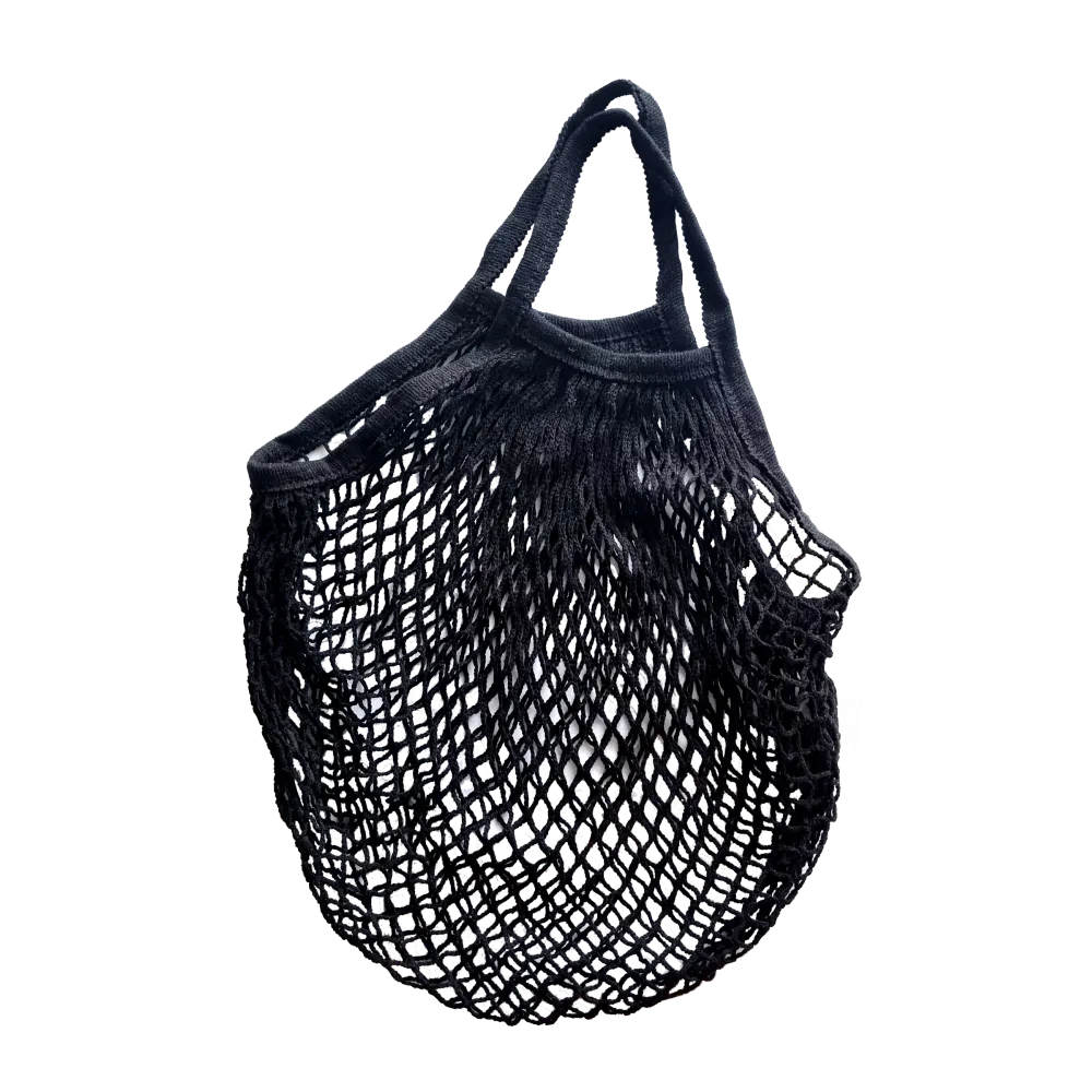 Organic Cotton - Grocery Shopping Mesh Bag - Black