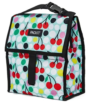 PackIt Freezable Lunch Bag with Zip Closure, Cherry Dots