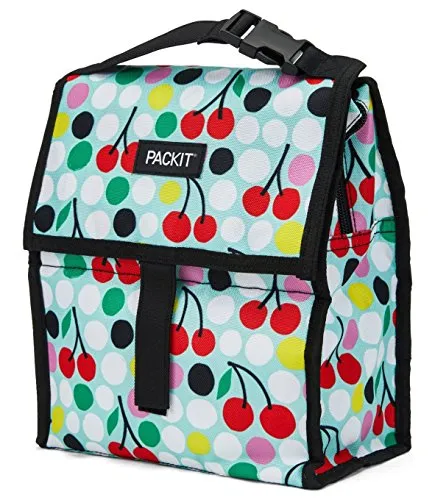 PackIt Freezable Lunch Bag with Zip Closure, Cherry Dots