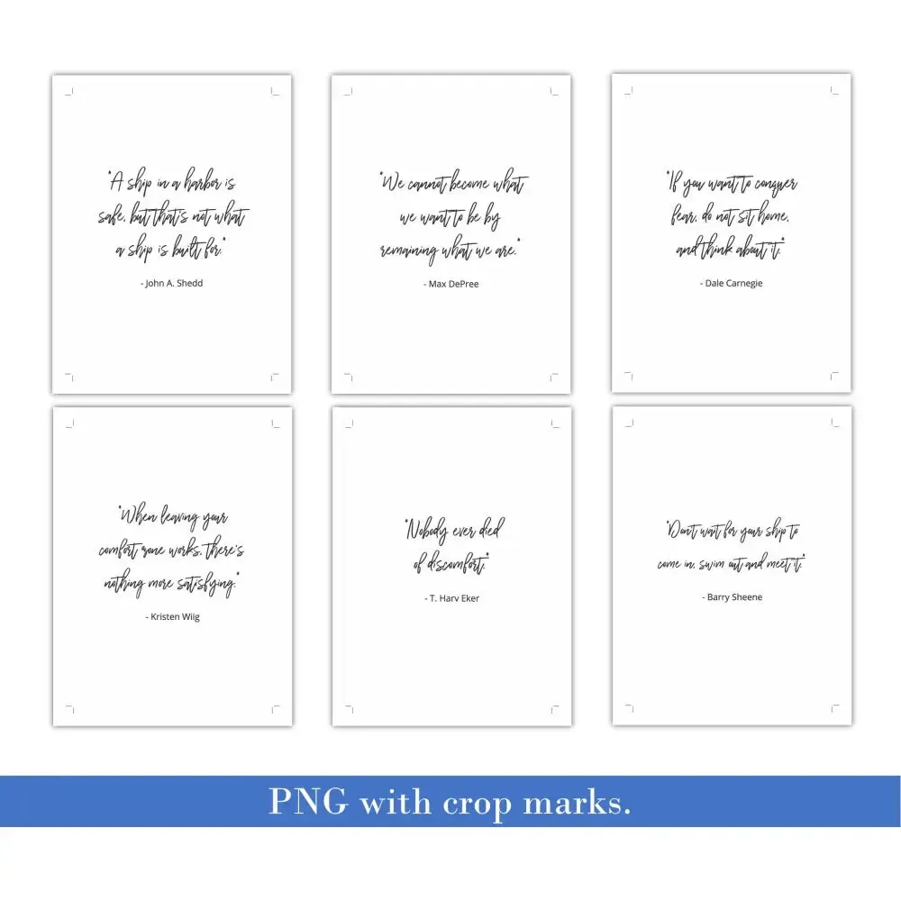 Personal Growth - Comfort Zone Quotes - PLR Card Deck