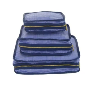 Personalized Chambray Blue Navy Organizing Trio