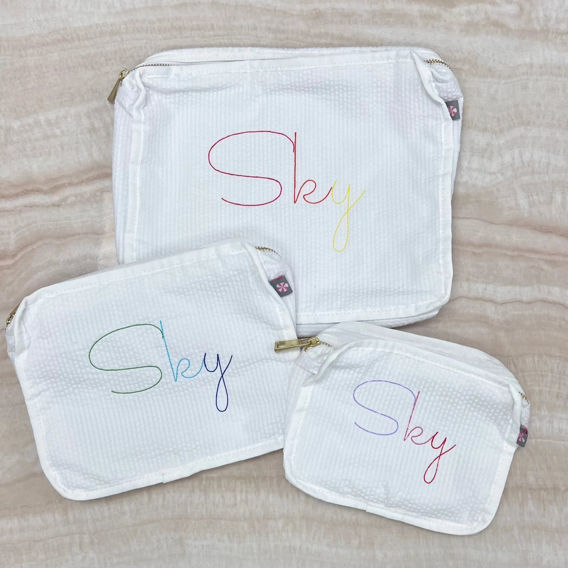 Personalized Eyelet White Organizing Trio