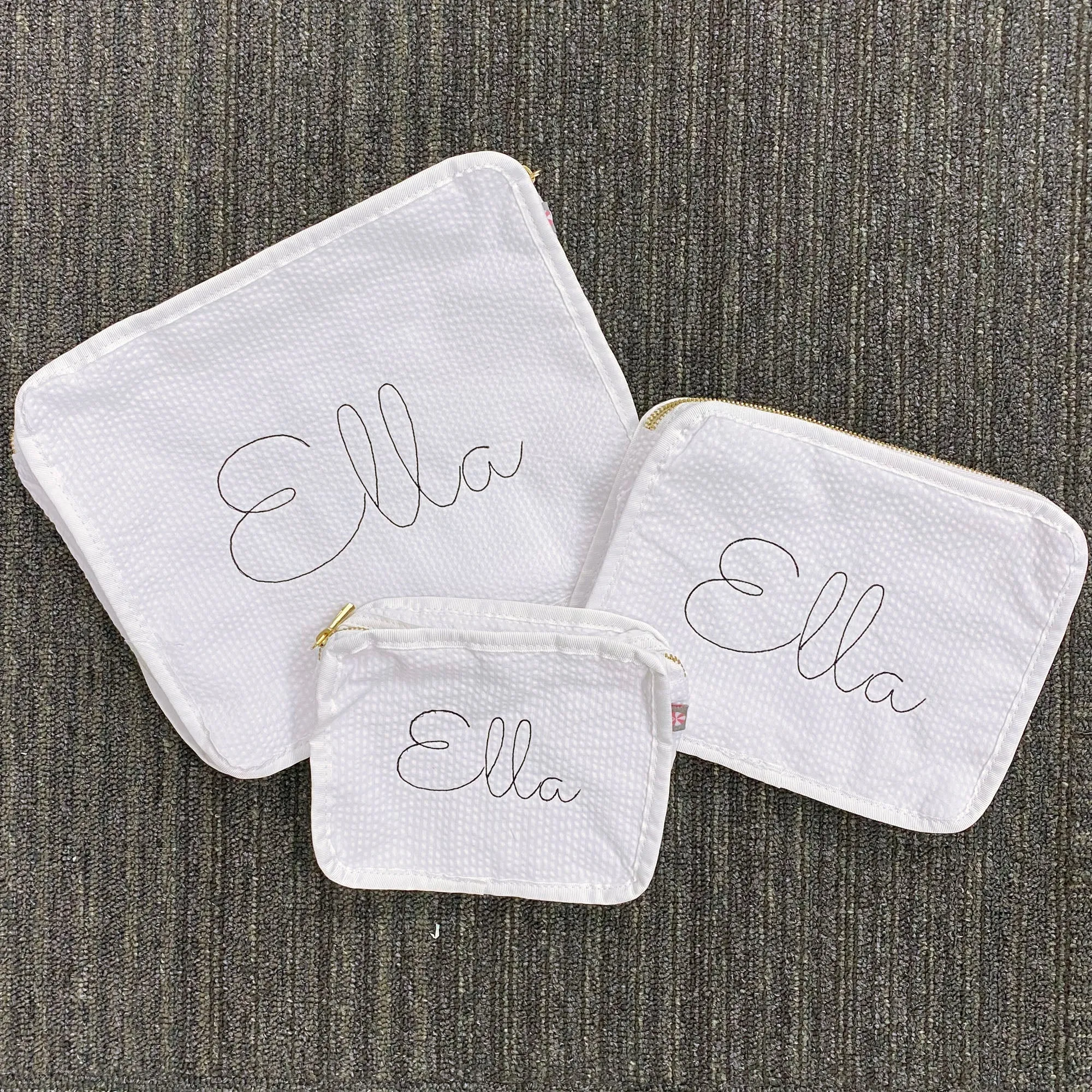 Personalized Eyelet White Organizing Trio
