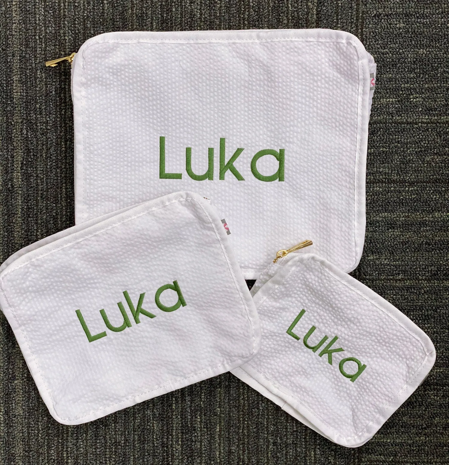 Personalized Eyelet White Organizing Trio