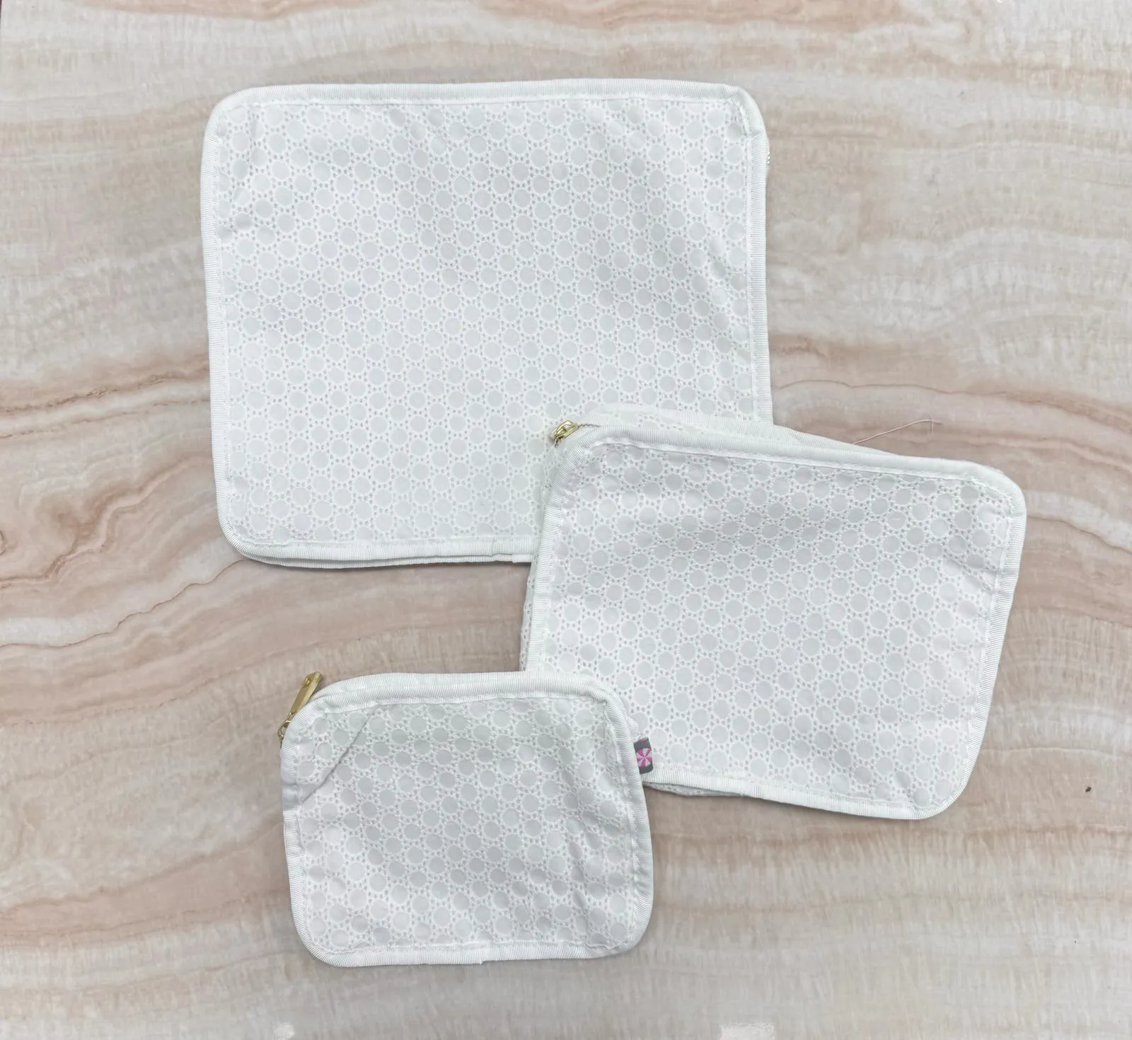 Personalized Eyelet White Organizing Trio