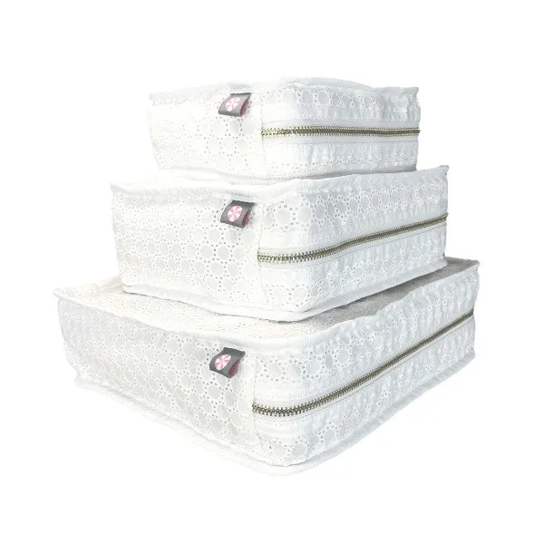 Personalized Eyelet White Organizing Trio