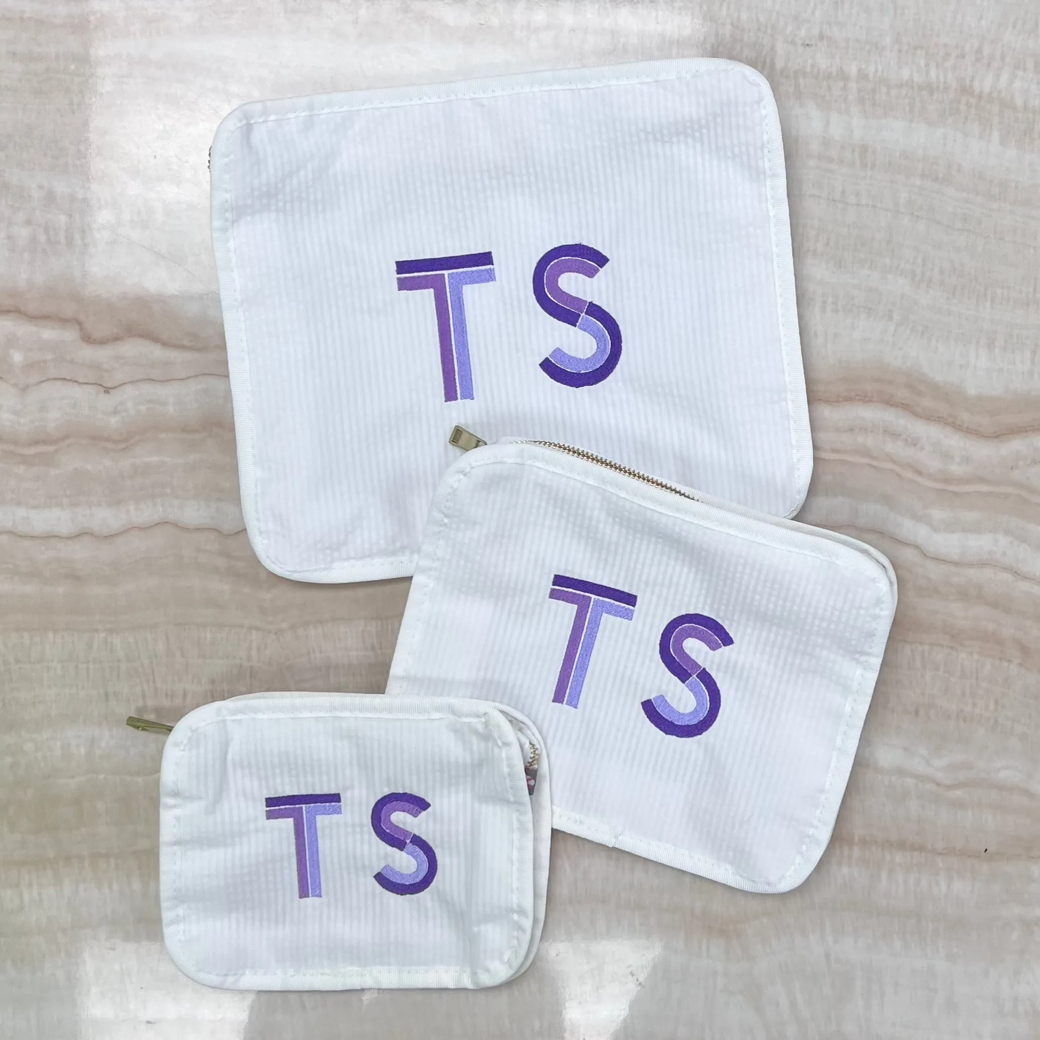 Personalized Eyelet White Organizing Trio