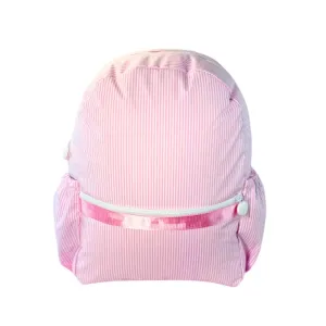 Personalized Glossed Stripe Pink Large Backpack w/Pockets