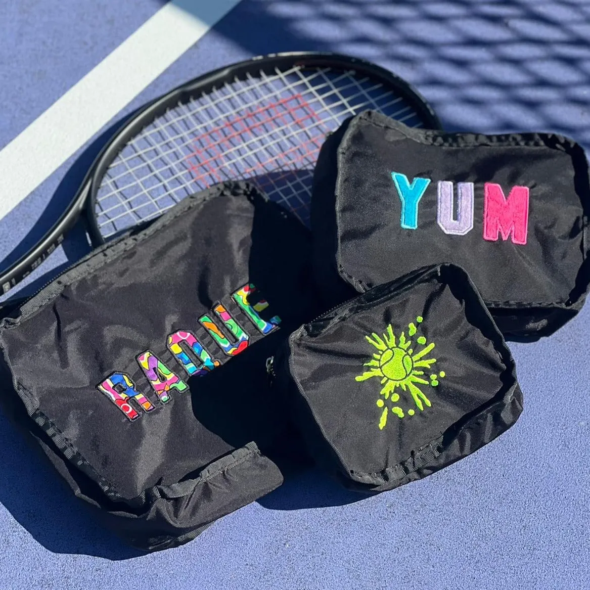 Personalized Nylon Black Brass Organizing Trio
