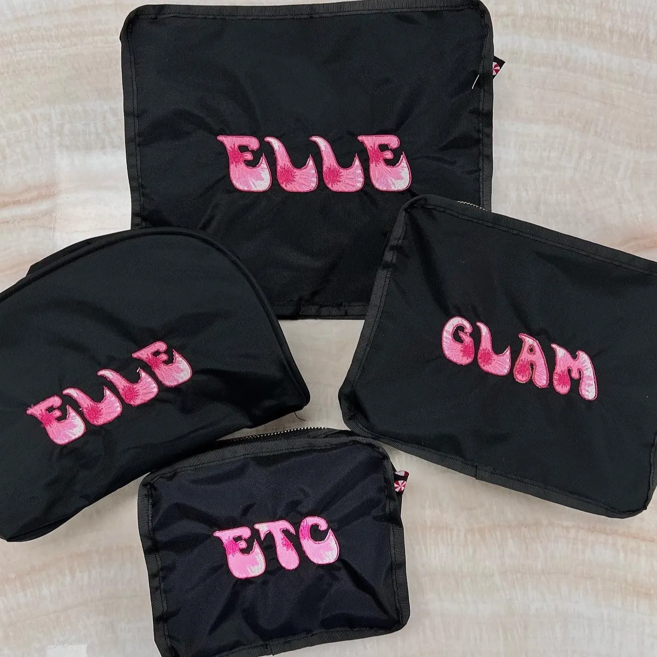Personalized Nylon Black Brass Organizing Trio