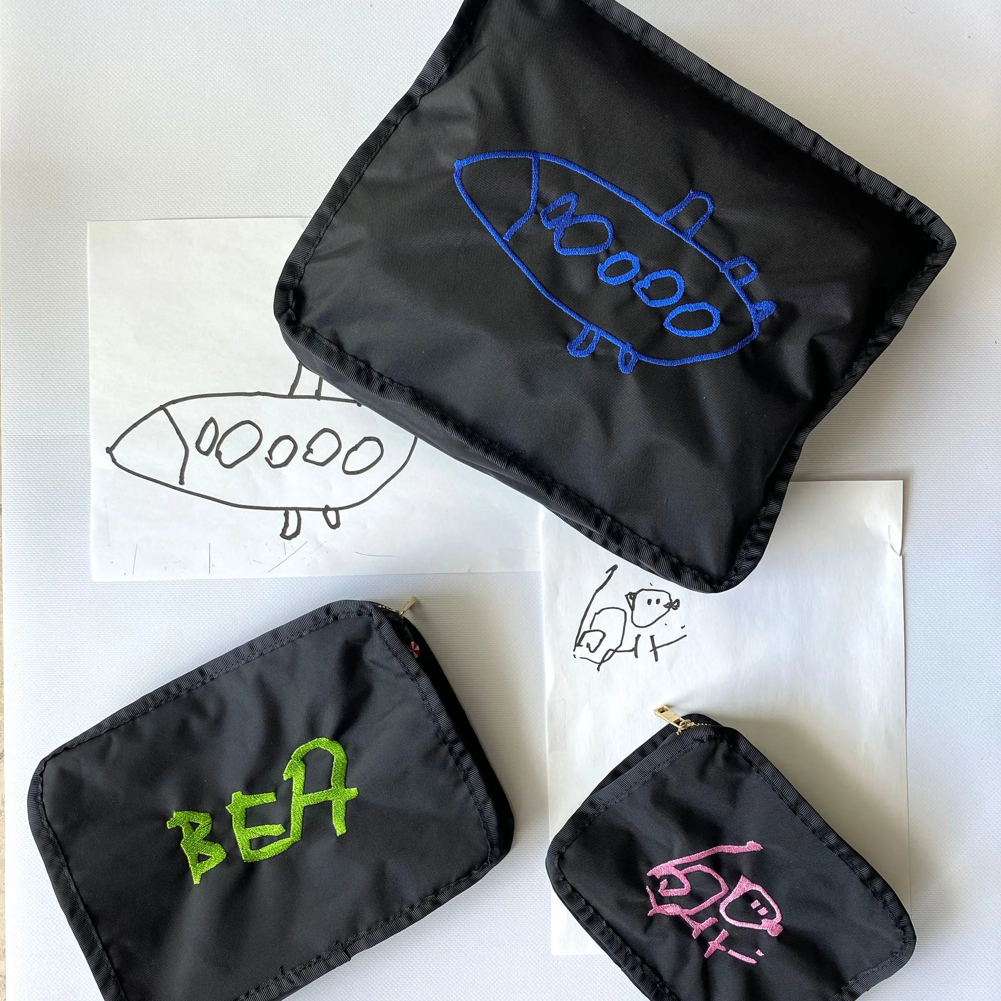 Personalized Nylon Black Brass Organizing Trio