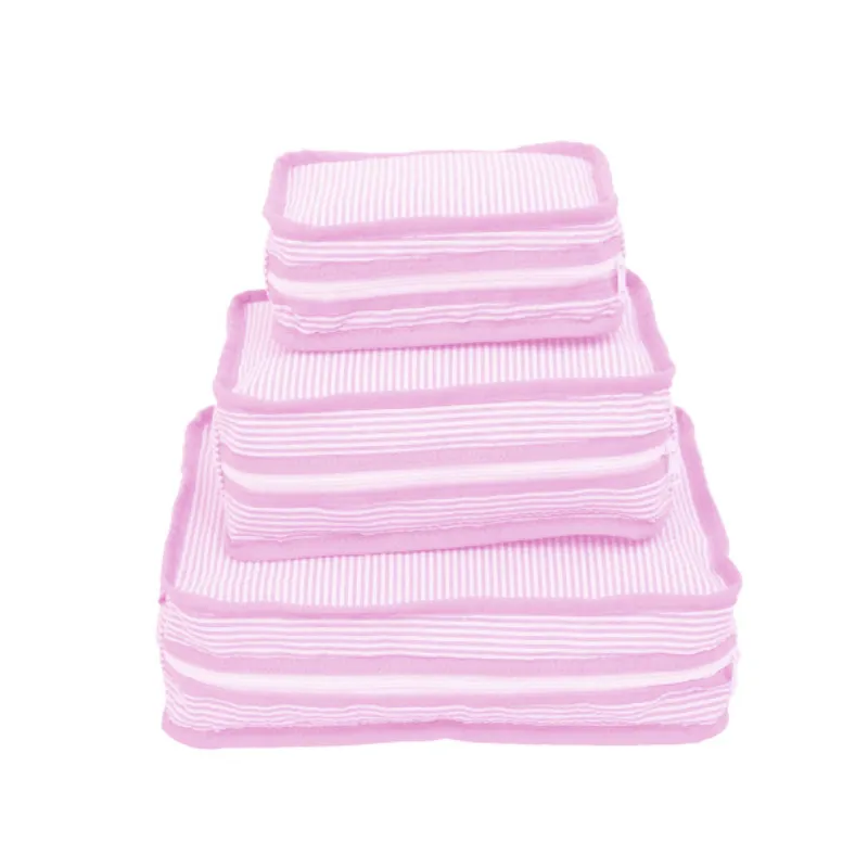 Personalized Seersucker Baby Pink Organizing Trio