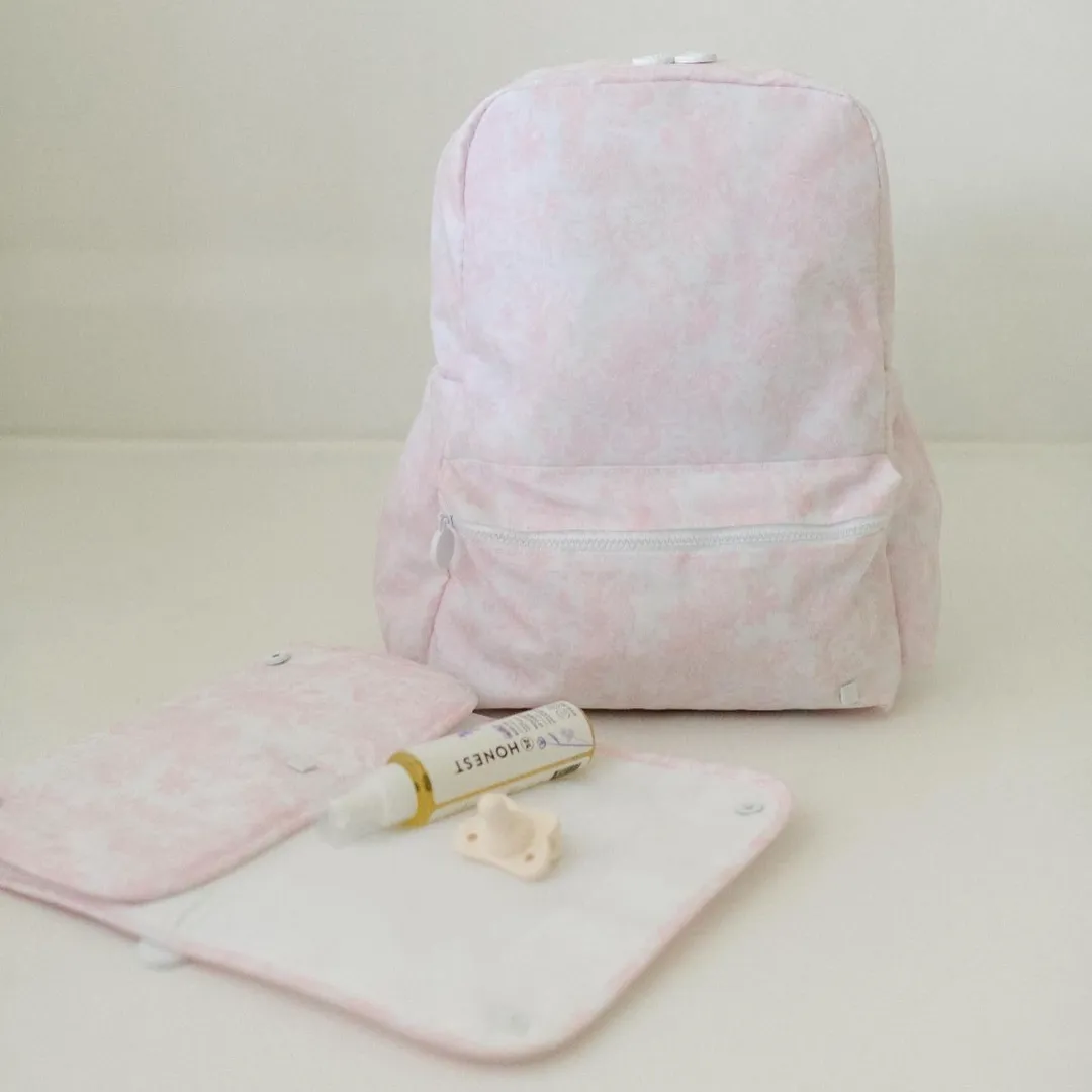 Personalized Small Nylon Backpack Toile Pink