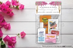 Personalized Wedding Hangover Recovery Kit Bag & Topper - Greece