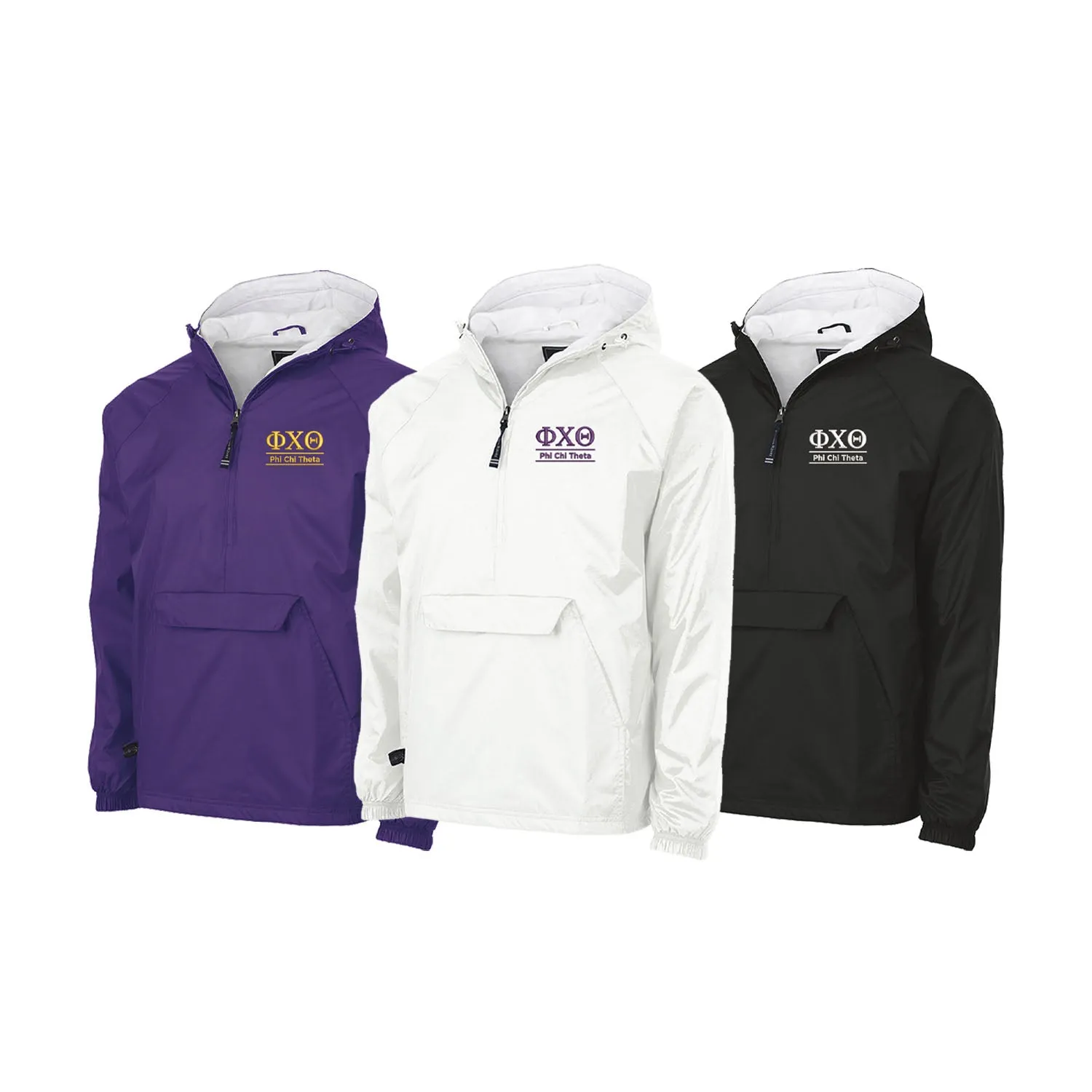 Phi Chi Theta Flannel Lined Windbreaker - 2 Lines