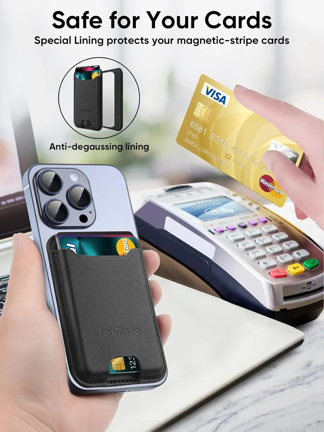 Phone Card Holder Premium Leather Phone Wallet