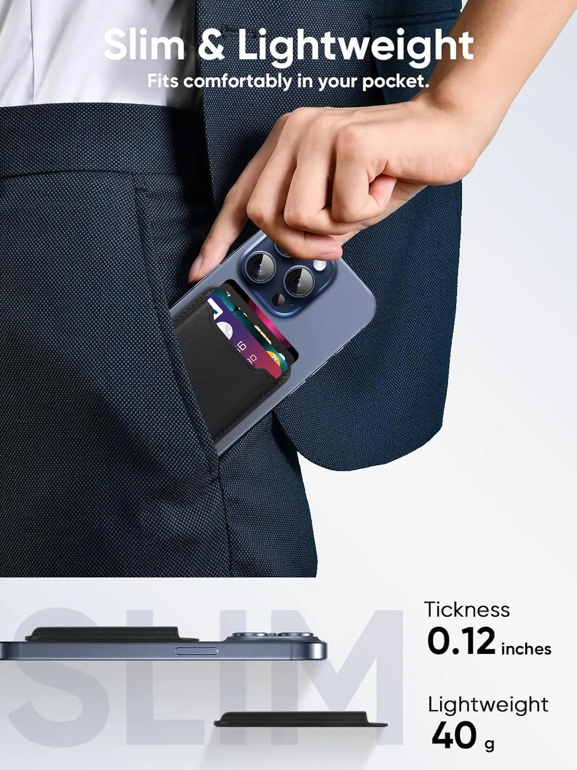 Phone Card Holder Premium Leather Phone Wallet