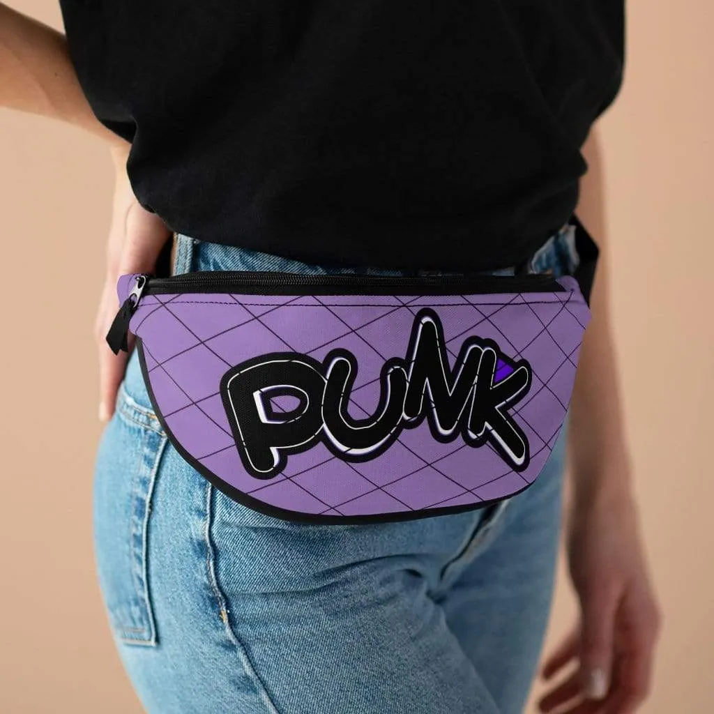 Plumskum Punk Rock Fanny Pack - Purple in Fishnet