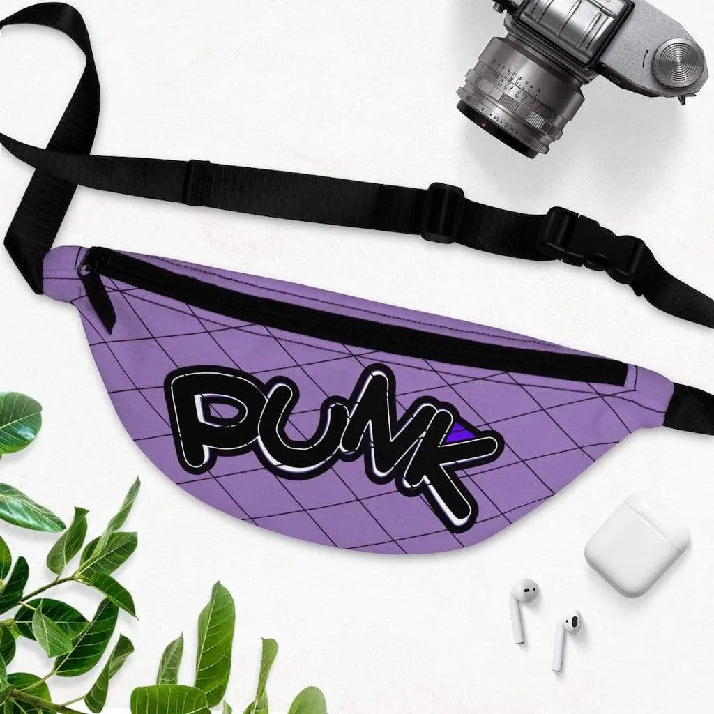 Plumskum Punk Rock Fanny Pack - Purple in Fishnet