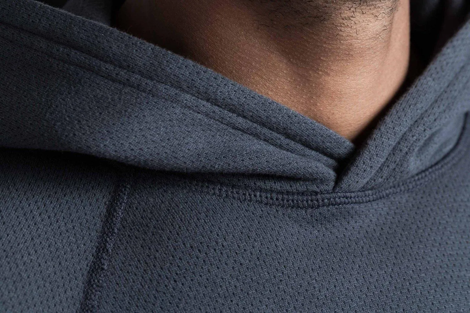 Pullover Mesh Double Knit Hoodie Steel