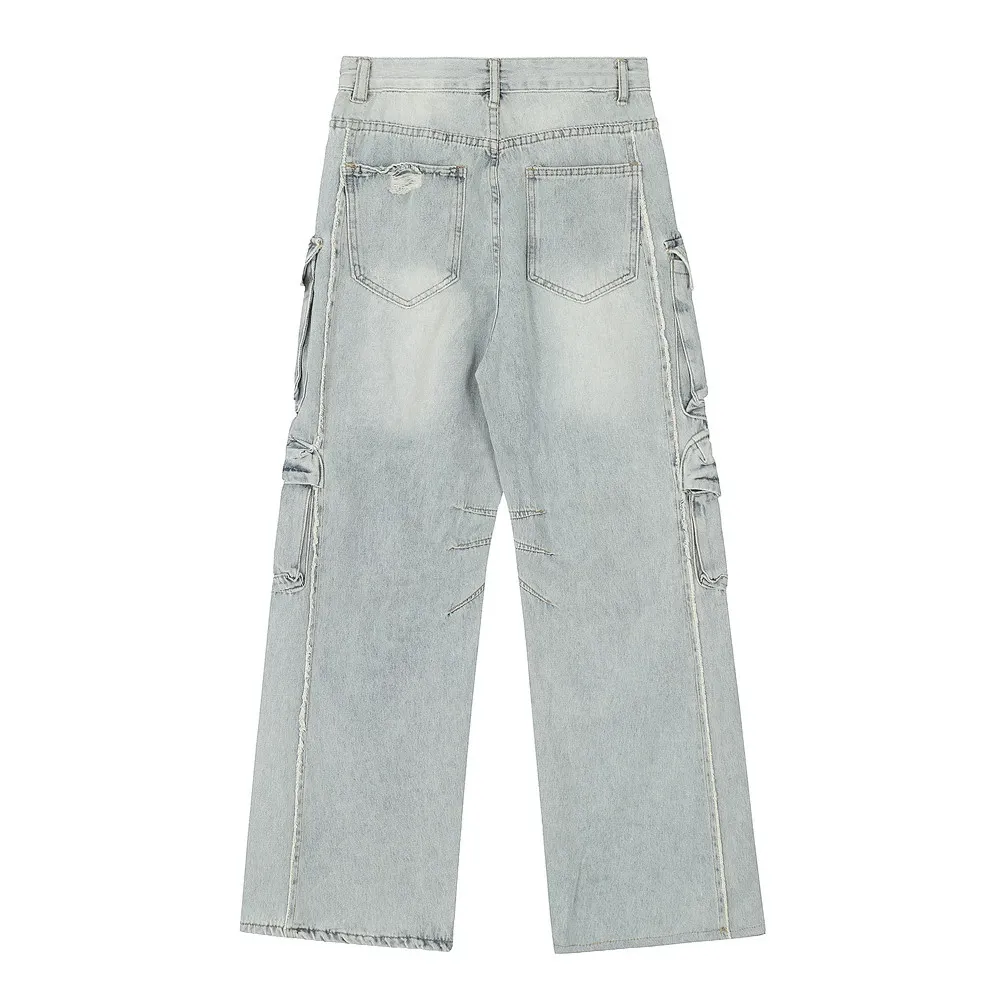 Punk Multi-pocket Ripped Jeans