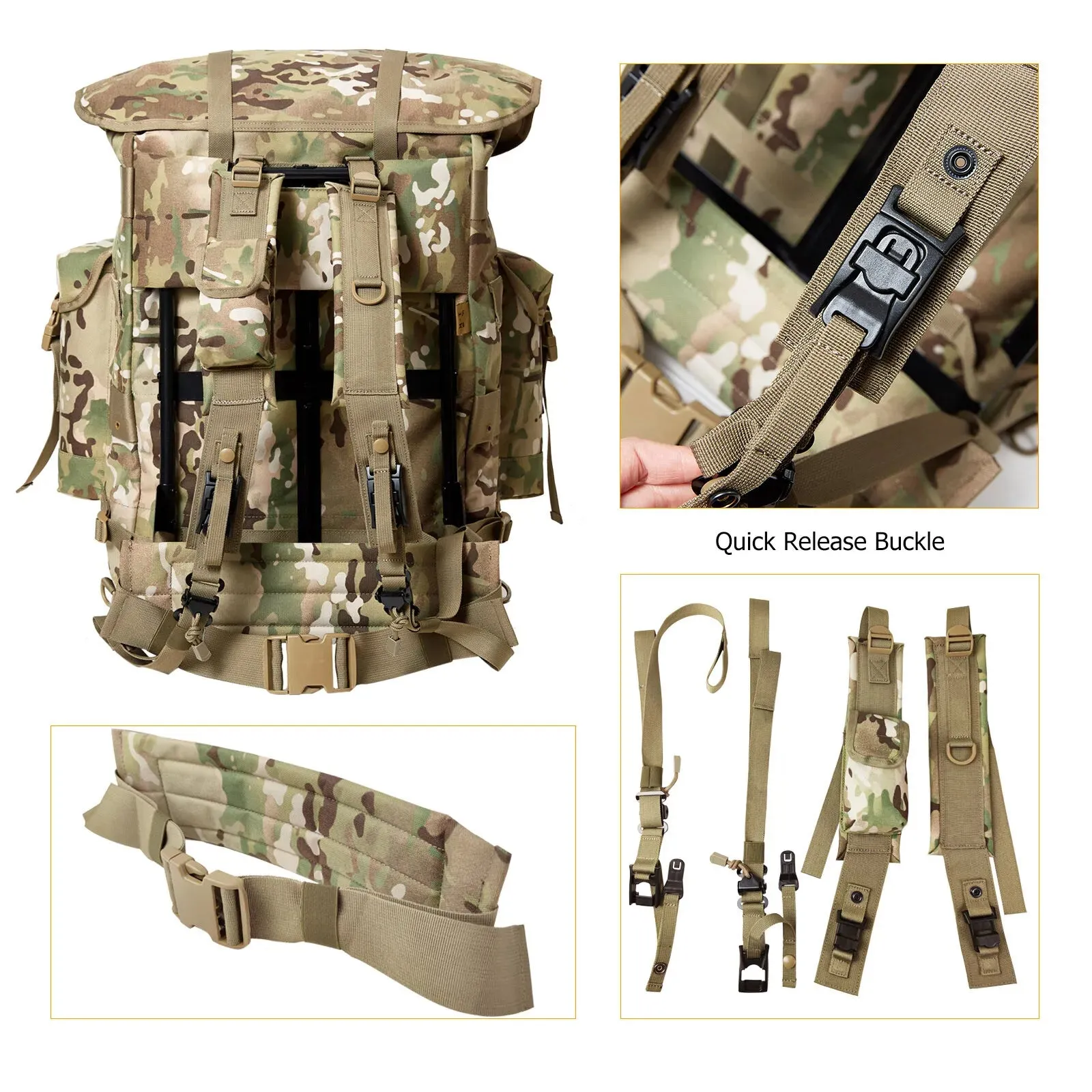 RECON GS2S Alice Pack Shoulder strap set including Kidney waist pad Multi - Cam
