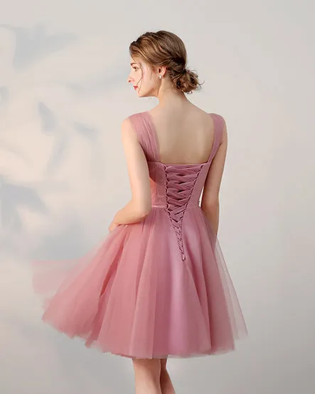 Red Appliques Beading Lace Straps Short Homecoming Dress