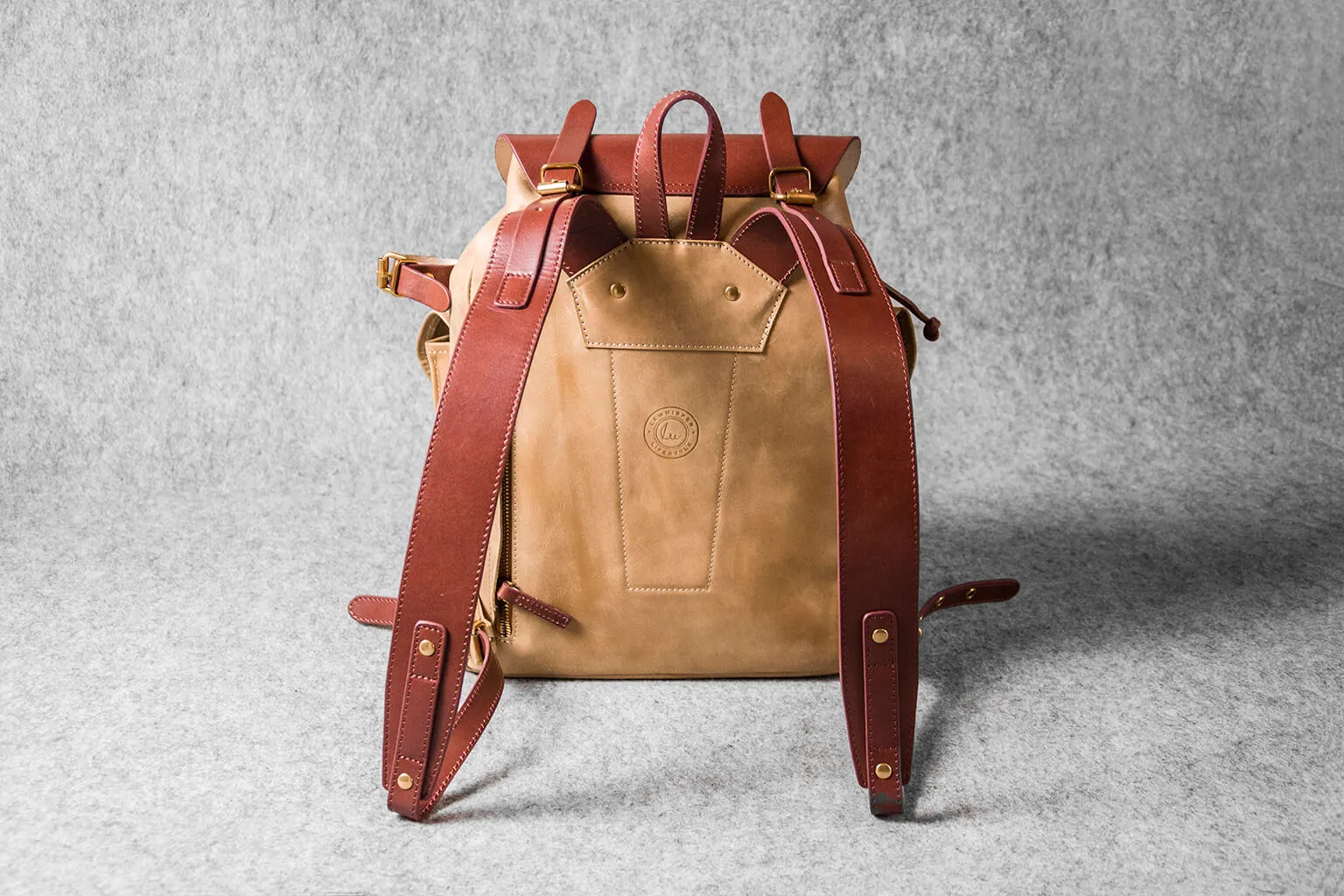 RETRO MOTORCYCLE BACKPACK MINI - camel
