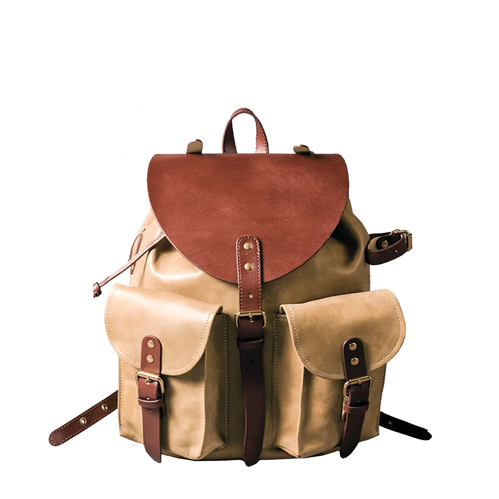 RETRO MOTORCYCLE BACKPACK MINI - camel