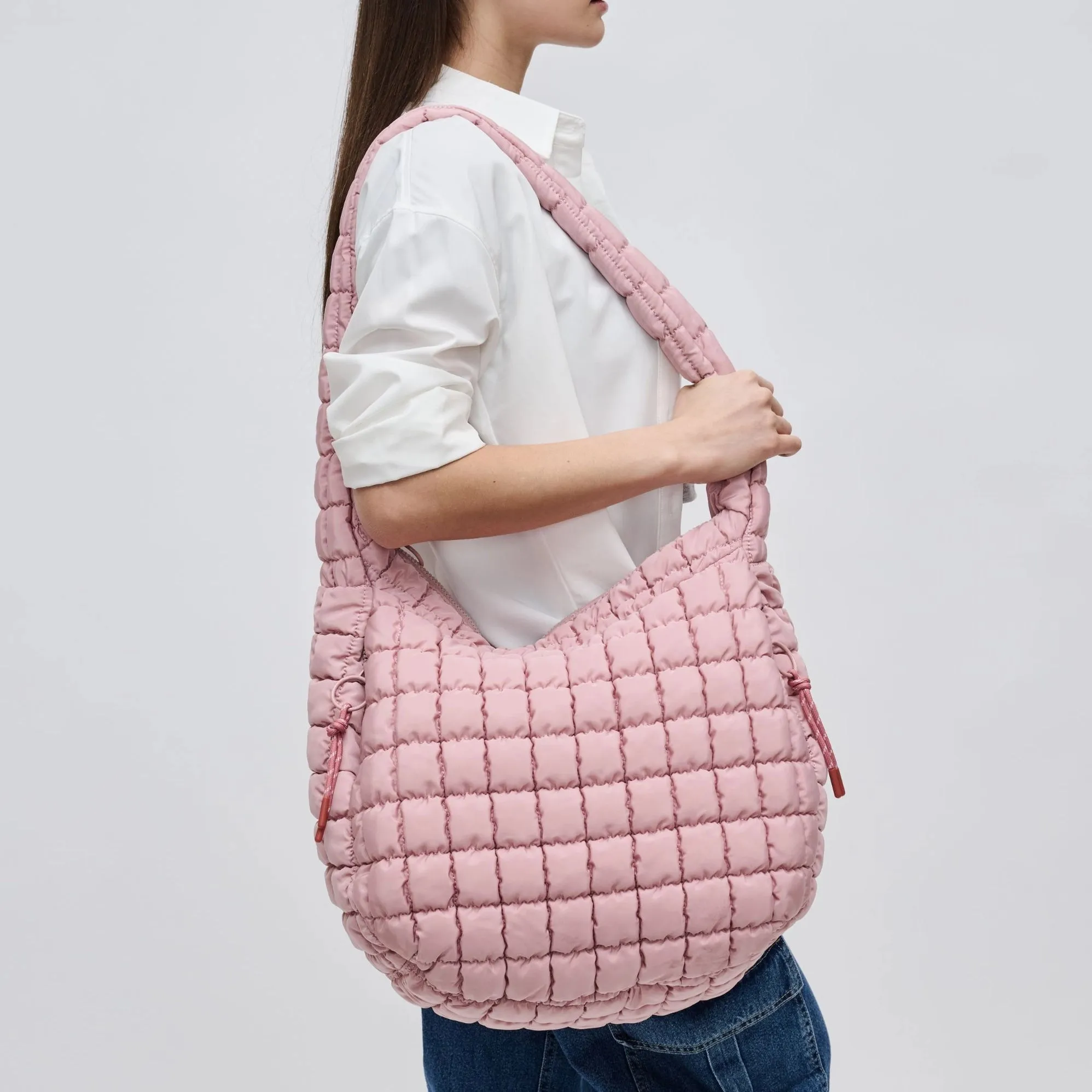 Revive Puffer Hobo Bag Rose