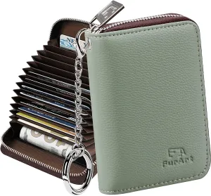 RFID Blocking KeyChain Wallet Zipper Card Cases Holder