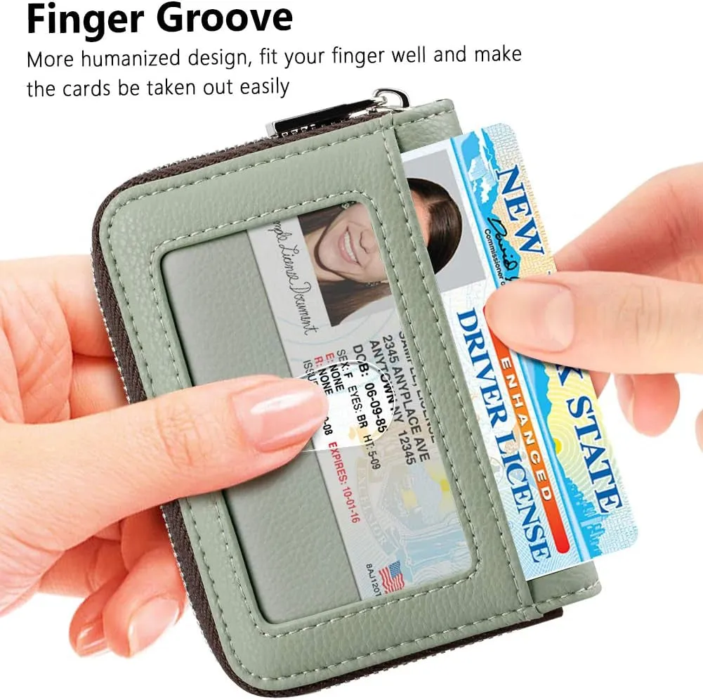 RFID Blocking KeyChain Wallet Zipper Card Cases Holder