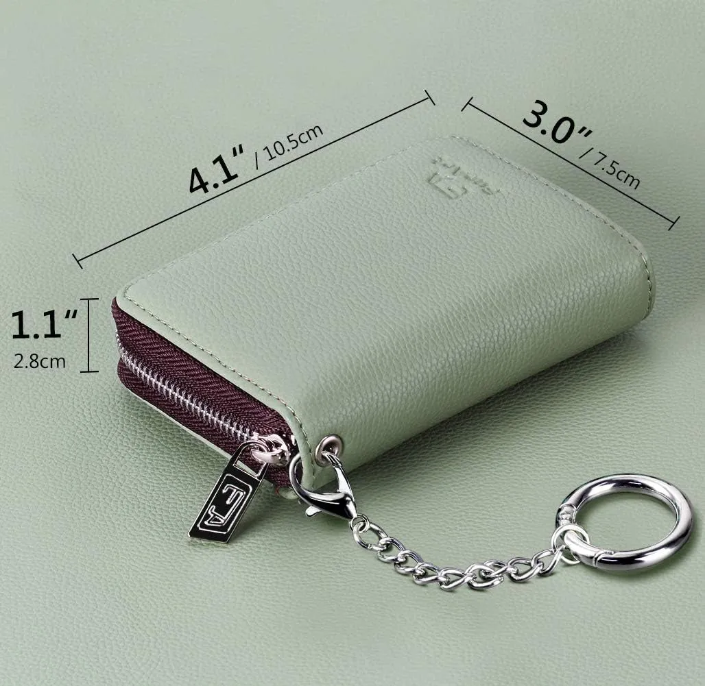 RFID Blocking KeyChain Wallet Zipper Card Cases Holder