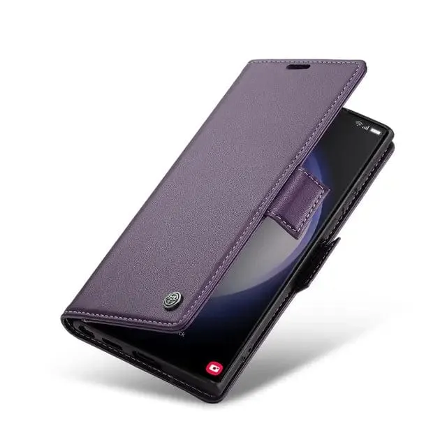 RFID Leather Card Holder Case For Samsung Galaxy
